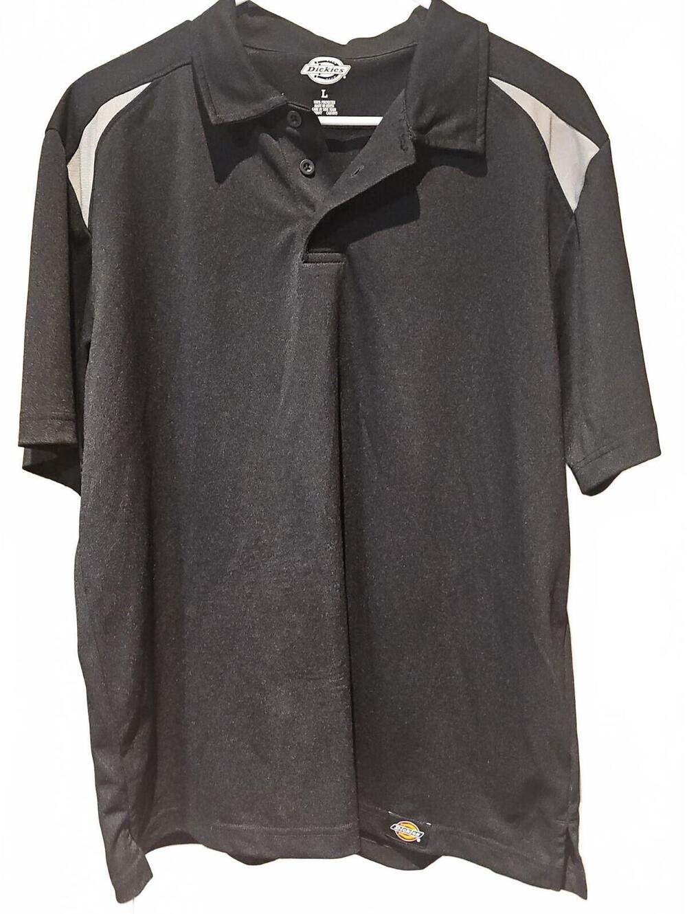Dickies Black Short Sleeve Polo With Gray Accents Size L